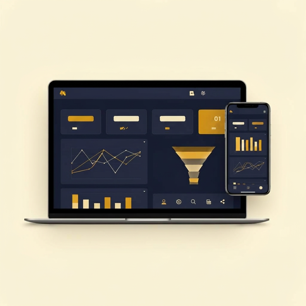 Dijital reklam ajansı kampanya analitik paneli — Google Ads, Meta ve LinkedIn reklam performans mockup'ı